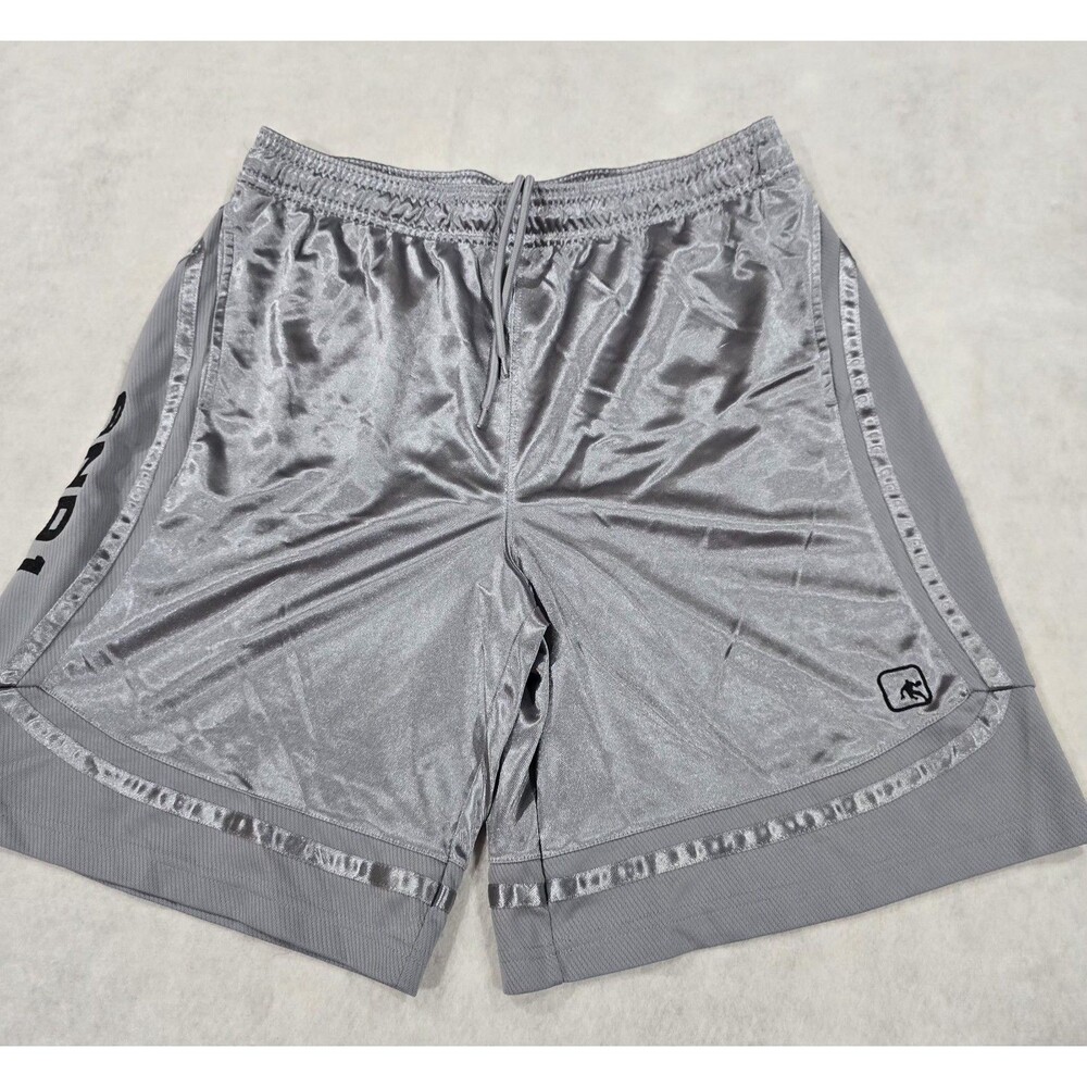 AND1 Men's Athletic Basketball Shorts Silver Gray Size XL
